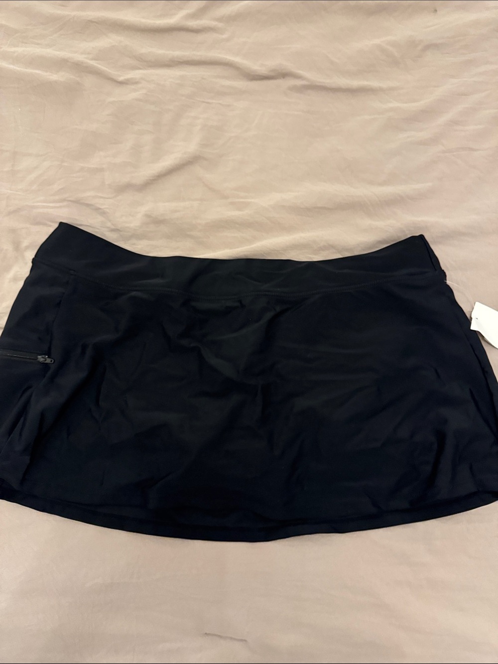 ZELOS Black Women's Athletic Skort with Side Zip Pocket